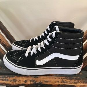 Vans Sk8-Hi Sneaker Black Leather Size 10